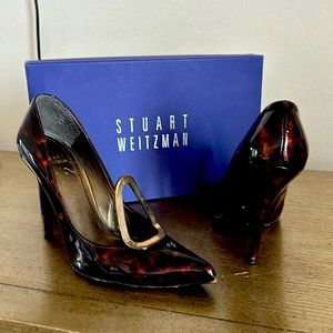 Stuart Weitzman vintage cognac taruga heels.